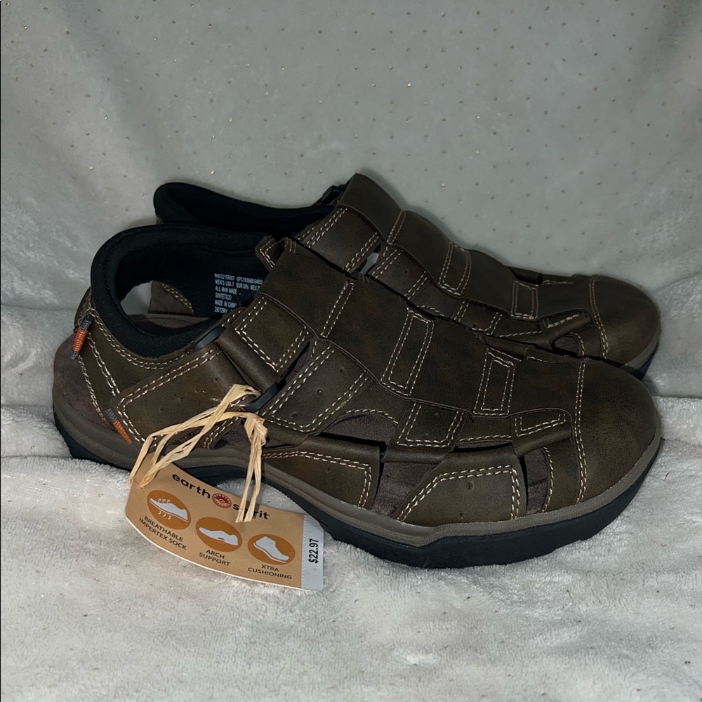 Earth Spirit Sandals Brown Gelron Cushion Men's Size 7 NWT.